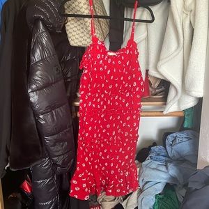 red mini sundress